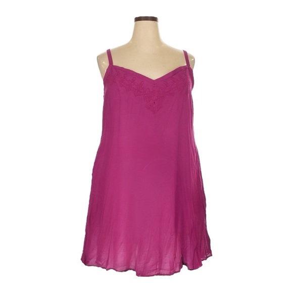 Torrid Swing Mini Dress Size 2X NWT Fuschia Pink Lightweight Cami Sweetheart - Picture 1 of 8